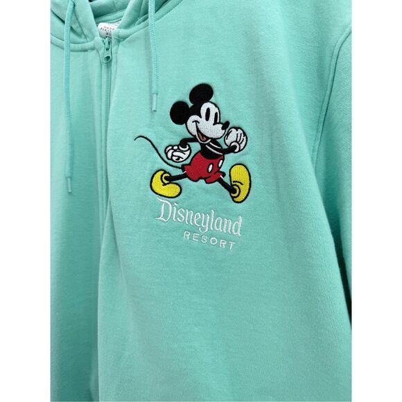 Disney Women Mint Green Disneyland Resort Mickey Mouse Zip Up Sweatshirt Size 3X - Picture 3 of 9